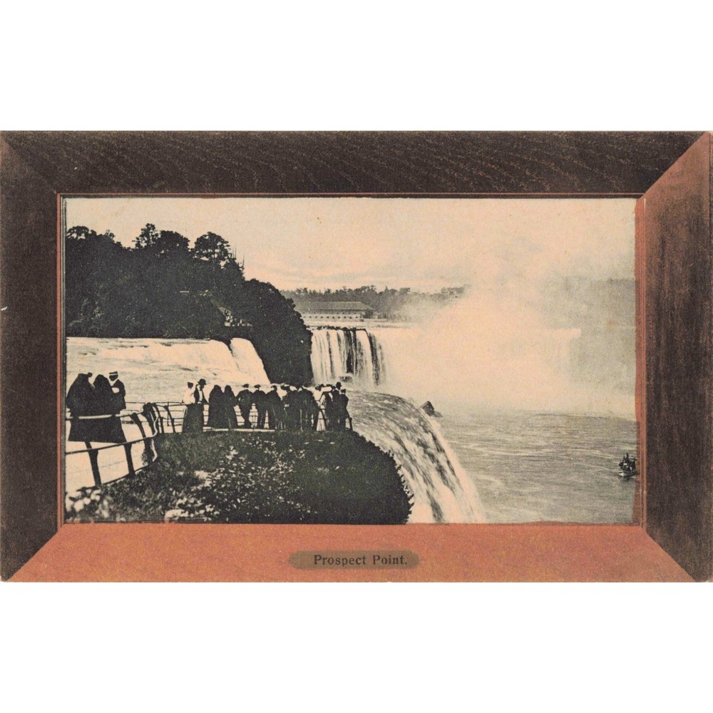 Niagara Falls New York NY Prospect Point 1909 Rotograph Co Postcard Wood Frame - Picture 1 of 2